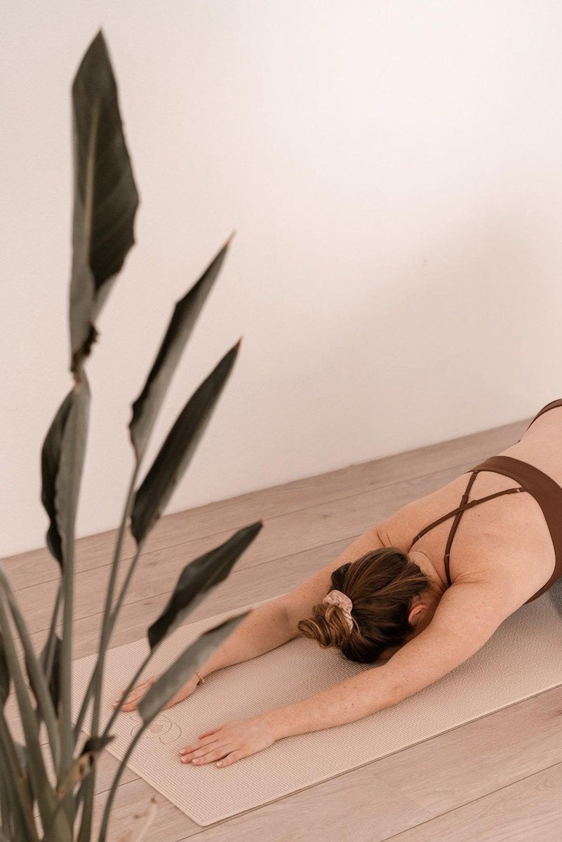 Yogamat sticky extra dik sand - Lotus | 6 mm | fitnessmat | sportmat | pilates mat sand