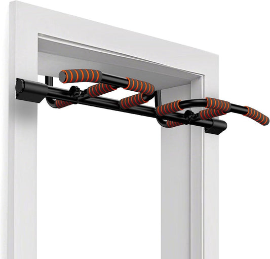 DH FitLife Optrekstang, deurkozijnen zonder schroeven, glijdt niet weg met multigreep-posities, pull-up bar deur, rekstang, turnstang, deurrek om op te hangen, voor deurkozijnen, 65-92 cm