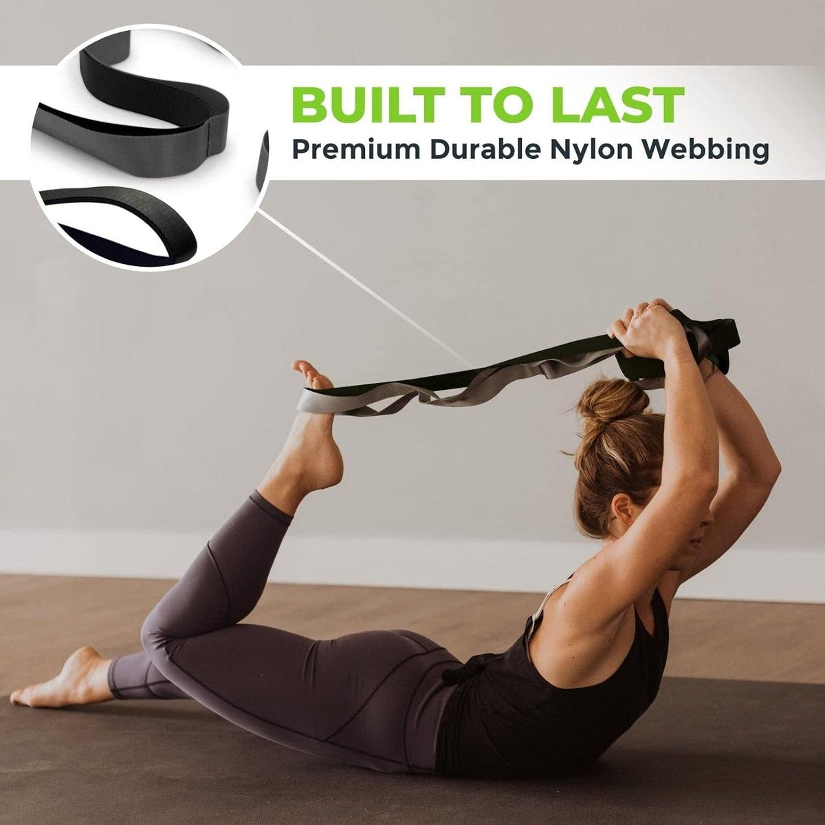 Premium Kwaliteit Multi-loop Stretching Riem Neopreen Gewatteerde Handgrepen - 12 Lussen - 15 Inch Breedte x 8 Voet Lengte fitness straps