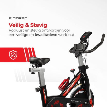 FitFirst® Rider 3 Hometrainer | Met Trainings Apps | FitShow, Kinomap en Zwift | Ingebouwde hartslagmeter | Display met info | Met Bidon | Max 150KG gebruikersgewicht en tot 1.90m | Spinning Fiets | Fitness Fiets