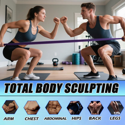 TTLUOKER®5-Delige Weerstandsbanden Set [Zwaar] - Fitness Elastiek met Handvatten & Enkelslingers - Voor Thuis, Crossfit, Powerlifting - Incl. Opbergtas