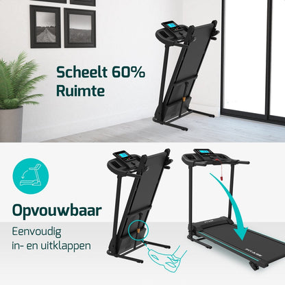 FITAGE Loopband - Wandelband met Bluetooth - Walking Pad - 12km/u met 3 Incline Levels - Treadmill - Loopbanden Elektrisch