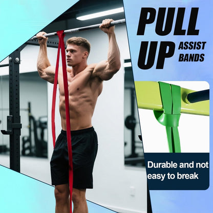 TTLUOKER®5-Delige Weerstandsbanden Set [Zwaar] - Fitness Elastiek met Handvatten & Enkelslingers - Voor Thuis, Crossfit, Powerlifting - Incl. Opbergtas