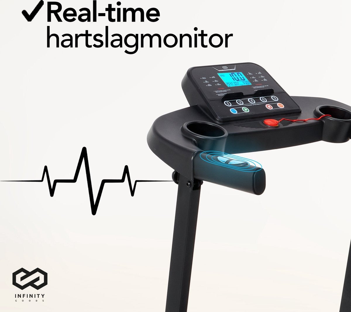 Infinity Goods Loopband - Inklapbaar - Wandelband - 12 Programma’s - Incl. Tablethouder - Hellingsfunctie - t/m 12 km/u