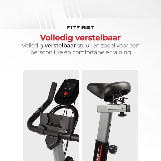 FitFirst® Rider 3 Hometrainer | Met Trainings Apps | FitShow, Kinomap en Zwift | Ingebouwde hartslagmeter | Display met info | Met Bidon | Max 150KG gebruikersgewicht en tot 1.90m | Spinning Fiets | Fitness Fiets