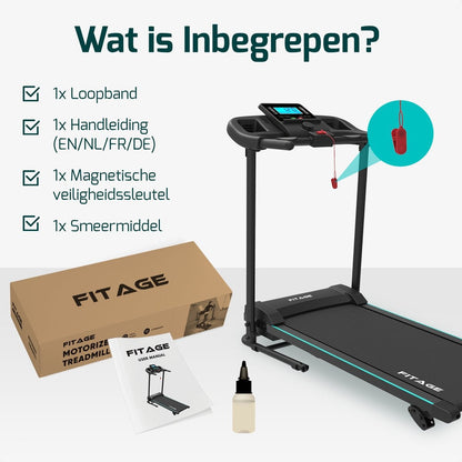 FITAGE Loopband - Wandelband met Bluetooth - Walking Pad - 12km/u met 3 Incline Levels - Treadmill - Loopbanden Elektrisch