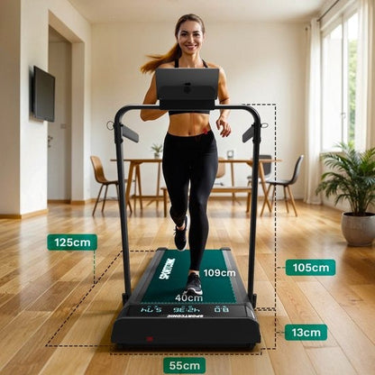 Sportconic Loopband 1-12km/u – Walking Pad – Loopband Inklapbaar – Wandelband – Met Hellingfunctie – Incl. Tablethouder en Afstandsbediening