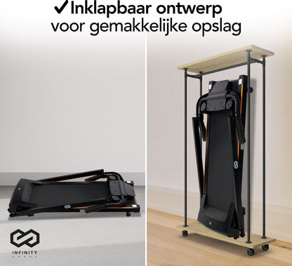 Infinity Goods Loopband - Inklapbaar - Wandelband - 12 Programma’s - Incl. Tablethouder - Hellingsfunctie - t/m 12 km/u