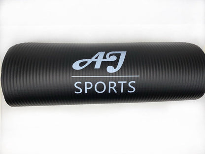 AJ-Sports Yoga mat - Yogamat - Fitness mat NBR - Sport mat - Trainingsmat - Anti slip - Inclusief draagtas - Fitnessmat - Zwart - Yoga - Pilates - Fitness - Foam materiaal - 183 x 61 x 1 cm