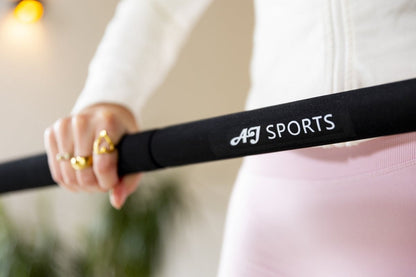 AJ-Sports Weerstandsbanden Set Pro - Pilates Bar - Weerstandsbanden - Fitness Bar - Tot 100 KG Verstelbaar - Pilates Stick - Inclusief 6 Weerstandsbanden - Resistance Band Set - Crossfit - Zwart