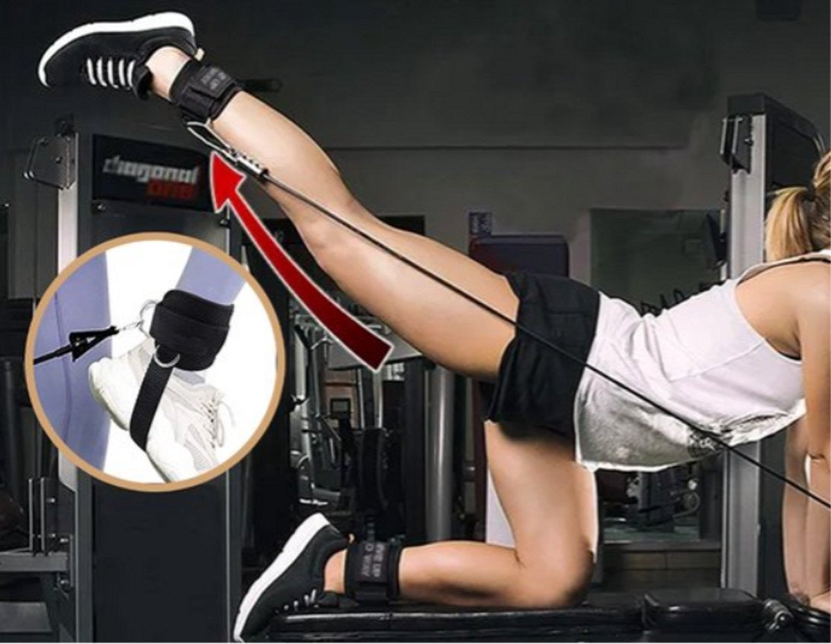 D-Ring Enkel Stretch Anker Strap Belt voor Gym en Kabel Attachment Bodybuilding Training Sportschool Home Training Apparatuur