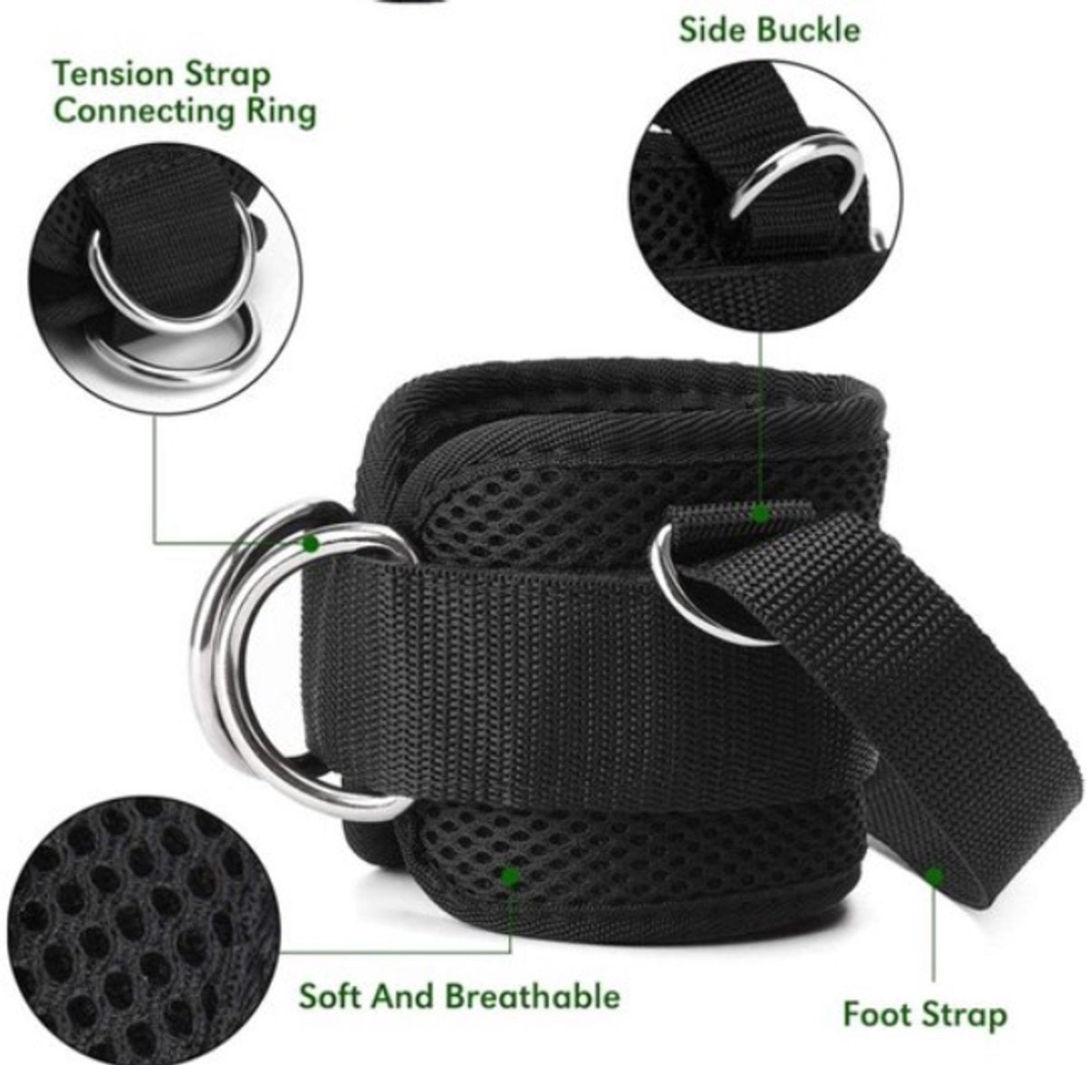 D-Ring Enkel Stretch Anker Strap Belt voor Gym en Kabel Attachment Bodybuilding Training Sportschool Home Training Apparatuur